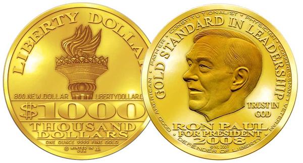 Ron Paul Liberty gold coin