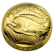 2009 ultra high relief St. Gaudens gold coin reverse